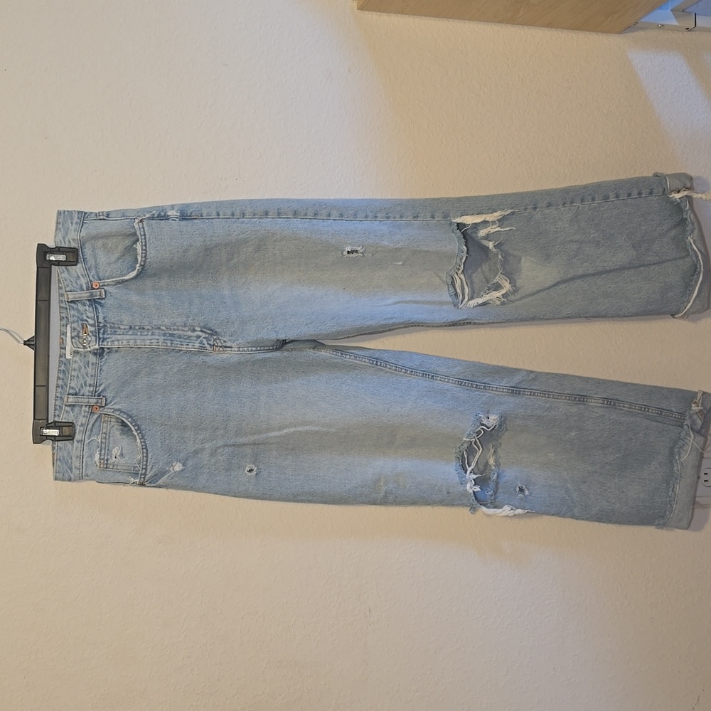 Zara Womens Size 10 Wide Leg Distressed Jeans
